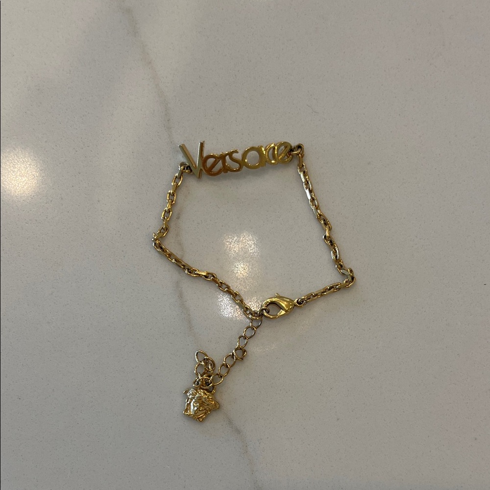Versace Gold Chain Bracelet with Medusa Charm
